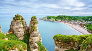 Why choose ferry travel to Europe: Etretat in Normandy, France